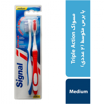 مسواک برس متوسط Triple Action سیگنال 2 عددی